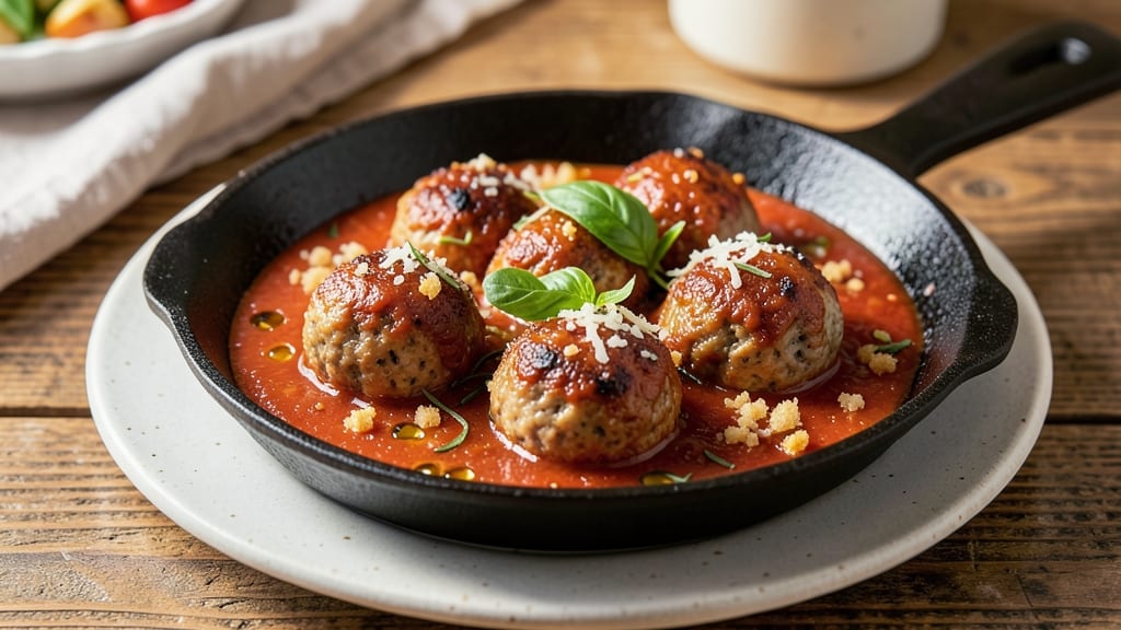 Chicken Meatballs in Tomato Sauce Recipe: Herby Bites Simmered in Bold Red Wine Sauce