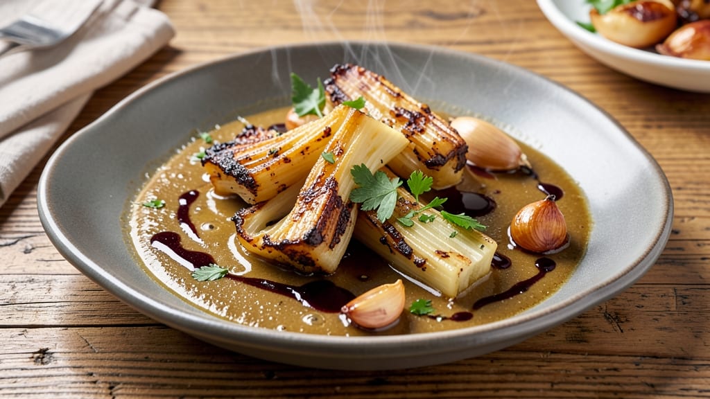 Au Sauce Recipe: Smoky Garlic Butter With Crispy Celery Crowns