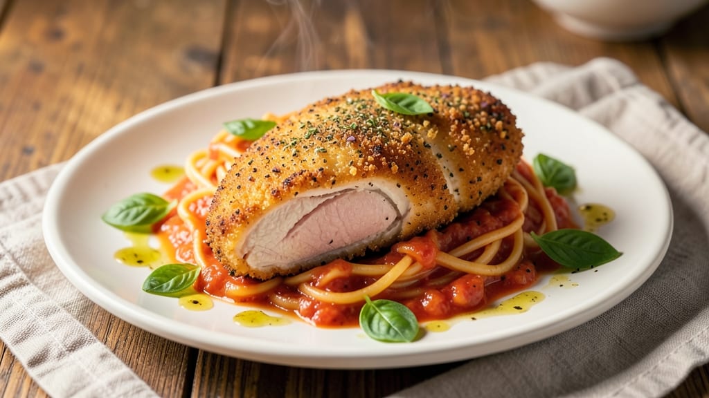 Breaded Chicken with Pasta Sauce Recipe: Crispy Crunch Meets Saucy Comfort