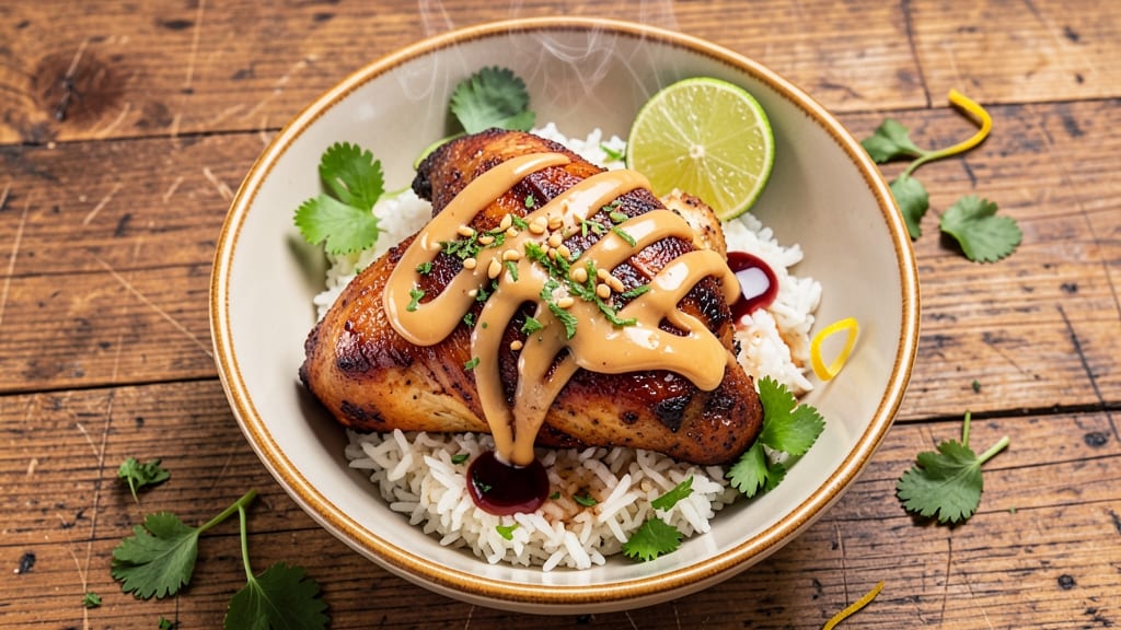 Baked Chicken With Peanut Sauce Recipe: Crispy Bites Drowned in Rich, Nutty Glaze